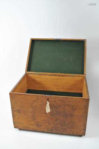 A large 19th century country house burr walnut veneered silver chest