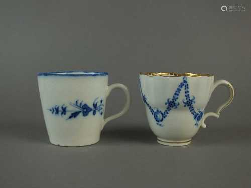 Two Caughley cups, circa 1785-90