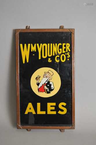 An original encased slate-backed pub advertising sign for William Younger & Co's Ales