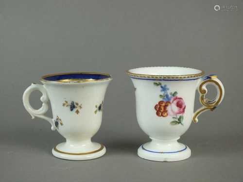 Two Caughley and French egg cups