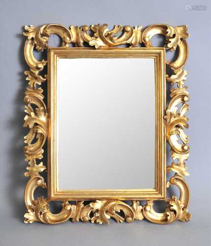 A decorative 19th century gilt wood and plaster Florentine type frame (mirror)