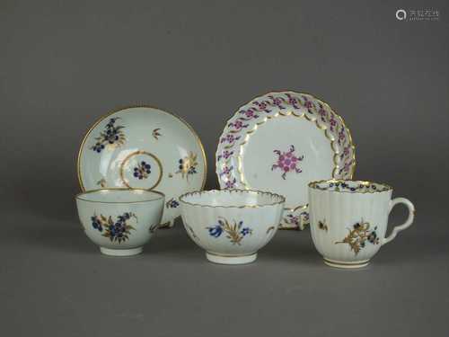 A small group of Worcester and Caughley polychrome