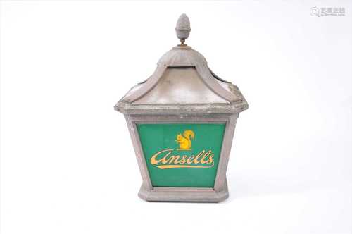 A large 20th century advertising lantern for Ansells brewery