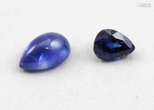 Zwei blaue Saphire, zus. 3,279 ct.