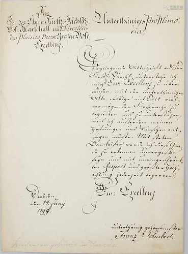 Autograph eines Franz Schubert.