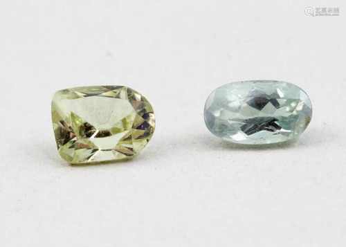 Zwei Chrysoberylle, zus. ca. 1,08 ct.