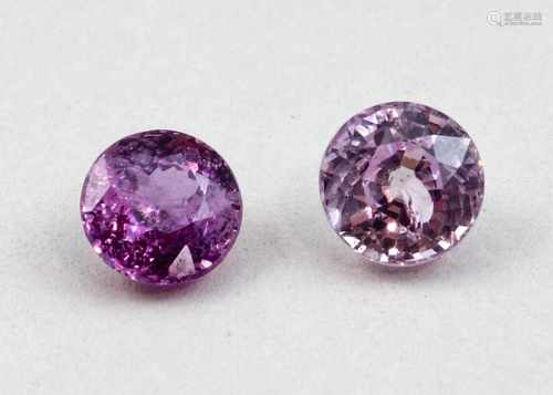 Zwei pinke Saphire, zus. 1,84 ct.