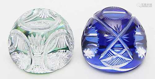 Zwei Paperweights, Val Saint Lambert.