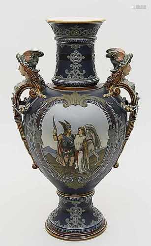 Historismus-Amphorenvase, Villeroy & Boch.