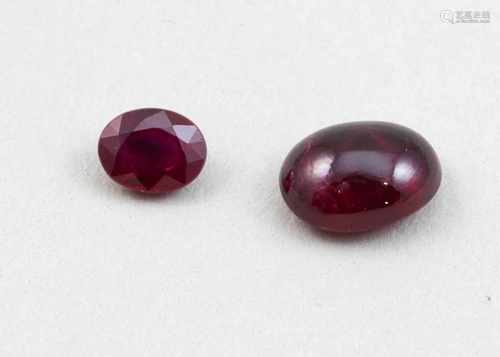 Zwei Rubine, zus. 1,814 ct.