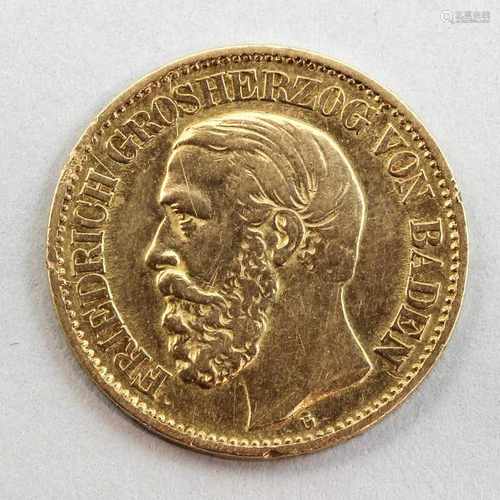 Baden, Friedrich, 10 Mark, 1872 G.