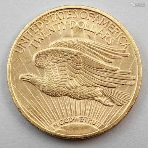 Goldmünze, USA 20 Dollar 1923 St. Gaudens.