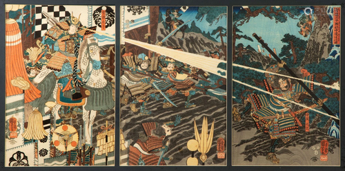 Utagawa Kuniyoshi (Japanese, 1797-1861), Tripty…