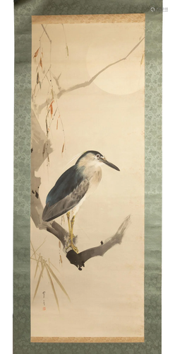 Asian Watercolor on Silk Scroll