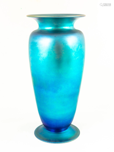 Steuben Blue Aurene Vase