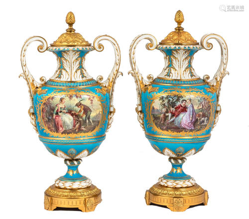 Pair of Sévres Porcelain Urns