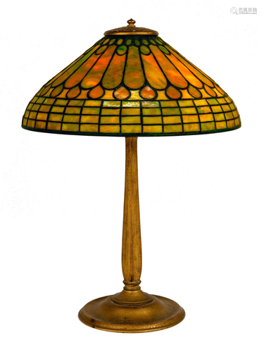 Tiffany Studios, NY Jeweled Feather Table Lamp