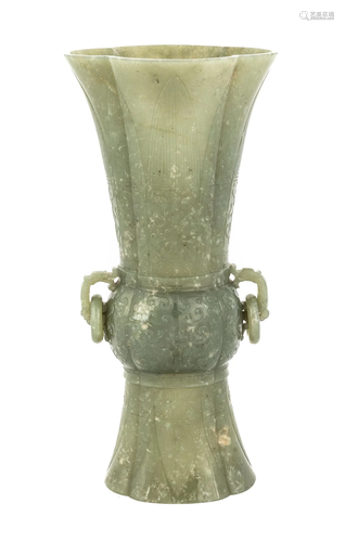 Celadon Jade Gu Vase