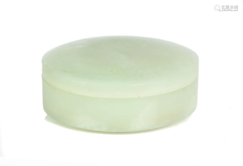 Chinese Light Celadon Jade Paste Box