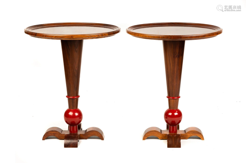 Attributed to Eugene Printz, Pair of Side Tables