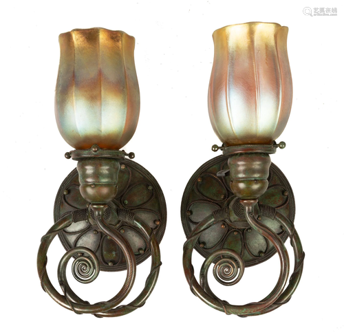 Tiffany Studios, NY Wall Sconces