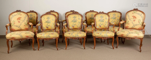 Ten French Louis XV Dining Chairs