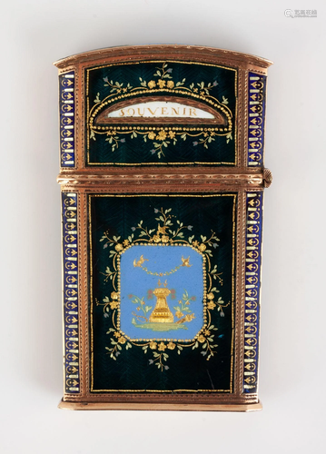 Gold and Enameled Souvenir Case