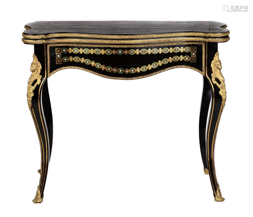 French Ebonized Card Table