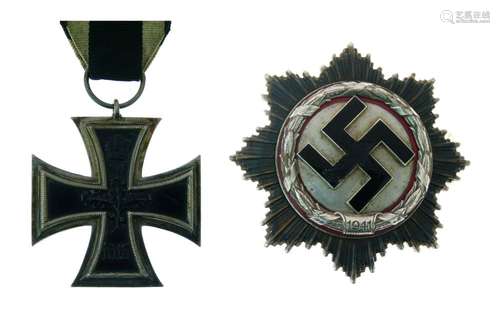 Third Reich German Cross, 'Silver', purported to have been found in burnt out barracks in