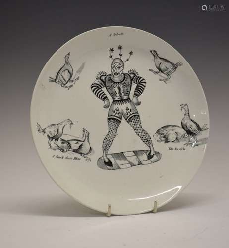 Unusual 19th Century transfer-printed plate, attributed to Elsmore and Forster (but unmarked), the