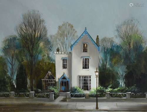 Deborah Jones (1921-2012) - Oil on board - 'The White House', signed lower left, 28cm x 36cm,