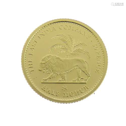 Gold Coin - 2013 The East India Company Half Mohur, 5.83g fine gold, limited edition 82/800, in