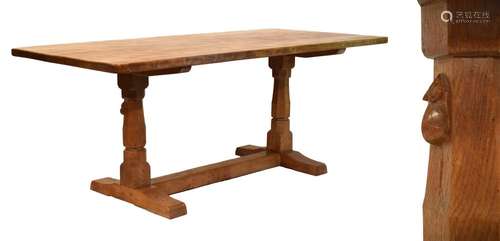 Workshop of Robert Thompson of Kilburn North Yorkshire - A Mouseman refectory-style dining table,