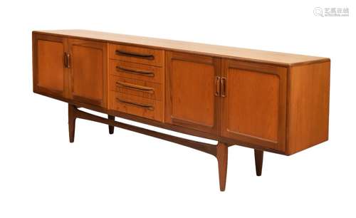 Modern Design - V.B. Wilkins for G-Plan teak sideboard fitted four drawers flanked by two pairs of