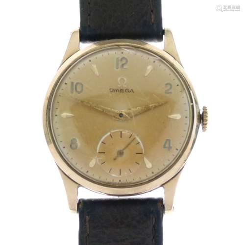 Omega - Gentleman's 9ct gold manual wind wristwatch, with Dennison case hallmarked for Birmingham