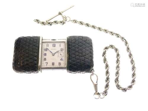 Movado - Ermeto self winding purse or pocket watch, the signed square dial with Arabic numerals,