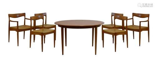 Modern Design - 1960's period Danish teak dining suite comprising: Arne Vodder for Vamo Sonderborg