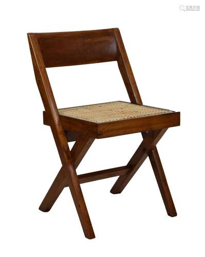 Modern Design - Pierre Jeanneret for Chandigarh University library room chair having cane seat.