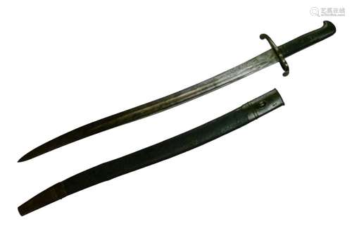 British Enfield 1856 pattern Yataghan sword bayonet, made by Alcosa of Solingen, with chequered