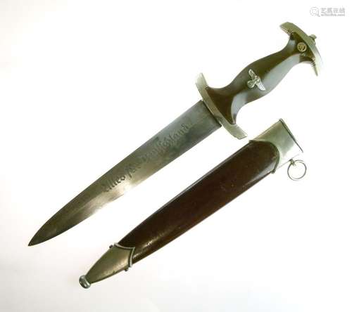 German Third Reich SA dagger, by Karl Grah, Solingen, Oligs, the cross guard having SA group mark '