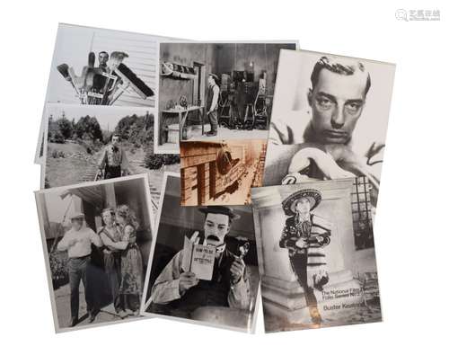 Collection of vintage Buster Keaton photographs of various screen shots in films he starred in to