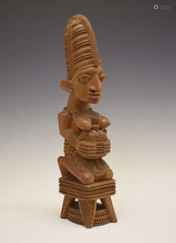Ethnographica - Joseph Adeyemi Fakeye (Ibadan, Nigeria, b.1931) - Carved Obeche wood Yoruba