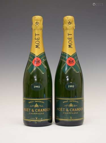 Two bottles Moet & Chandon Brut Imperial Champagne 1993 vintage (2) Condition: Levels and seal are