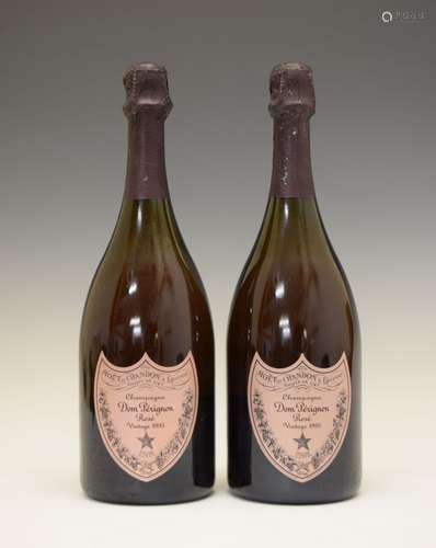 Two bottles Dom Perignon Rosé Champagne 1995 vintage (2) Condition: Levels and seal are good,