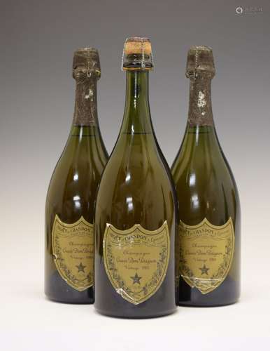 Three bottles Dom Perignon Brut Champagne 1983 vintage (3) Condition: Levels and cork appear good,