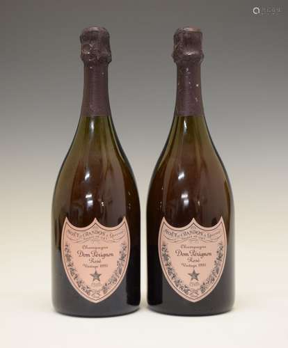 Two bottles Dom Perignon Rosé Champagne 1995 vintage (2) Condition: Levels and seal are good,