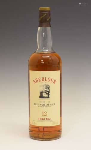 Aberlour Glenlivet 12 Years Old Pure Highland Single Malt Scotch Whisky, one litre bottle Condition: