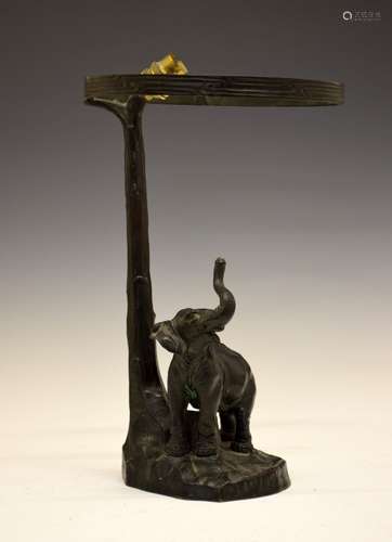 Alfonzo Titze (Austrian, 20th Century) - Art Deco style bronze table lamp modelled as an elephant