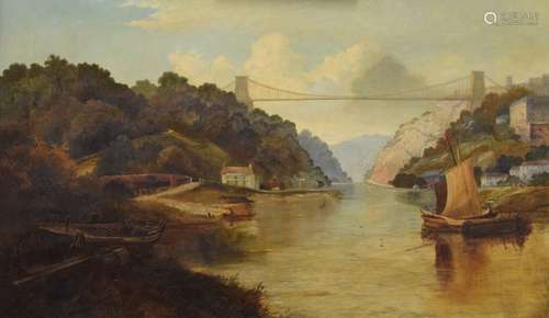 W.R. Whitby (19th Century) - Oil on canvas - The Avon Gorge with Clifton Suspension Bridge, signed