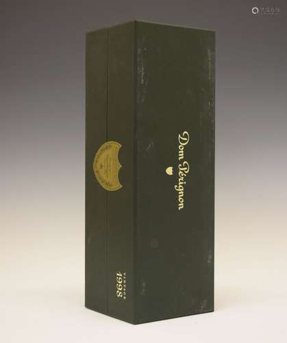 Bottle of Dom Perignon Champagne, 1998 vintage, in sealed presentation box (1) Condition: Box is